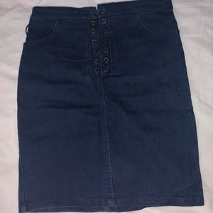 stretchy denim tight skirt